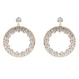 Fashion Stunning Crystal Round Dangle Earrings Gold
