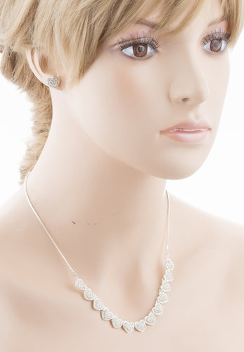 Beautiful Valentine's Crystal Rhinestone Fascinating Little Hearts Set J496 SLV - Accessoriesforever