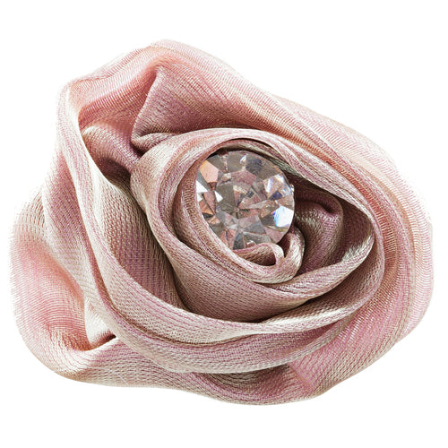 Organdy Fabric Floral Rose Adjustable 1 Ring Brown