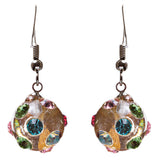 Crystal Studs Earrings Linear Drop Lucite Ball Multi