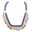 Gorgeous Multi Strands Cord Chain Bead Crystal Statement Jewelry Necklace Orange