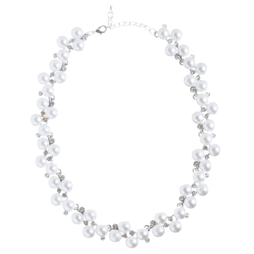 Bridal Wedding Jewelry Set Crystal Rhinestone Pearl Lovely Elegance Necklace - Accessoriesforever