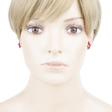 Fun Adorable Sparkling Lip Design Charm Stud Post Fashion Earrings E1202 Red