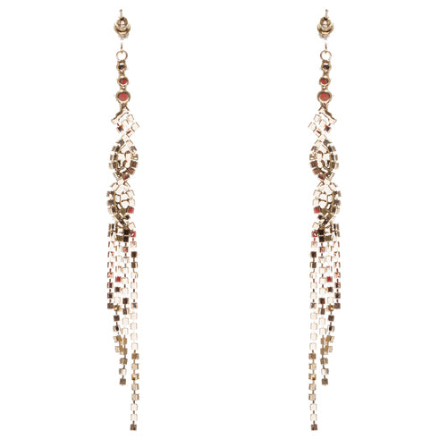 Bridal Wedding Jewelry Crystal Rhinestone Unique Long Drop Dangle Earrings E947G - Accessoriesforever