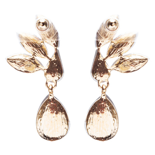 Gorgeous Chic Unique Simple Bridal Teardrop Dangle Fashion Earrings Gold Clear - Accessoriesforever