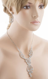 Bridal Wedding Jewelry Set Crystal Rhinestones Gorgeous Dazzle Design Necklace