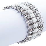 Crystal Stretch Cuff Vintage Fashion Bracelet White