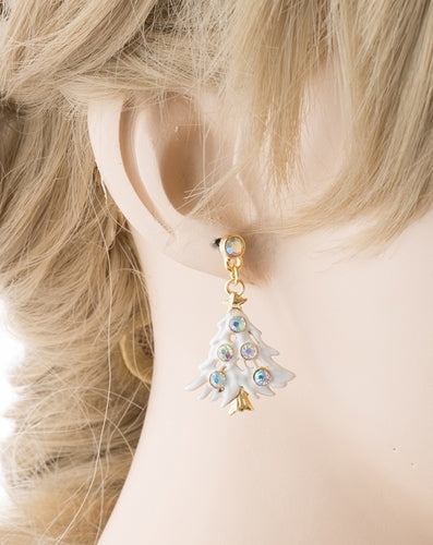 Christmas Jewelry Crystal Rhinestone Colorful Christmas Tree Earrings E799 Multi - Accessoriesforever