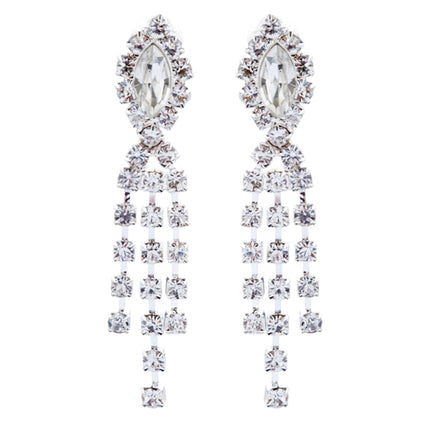 Bridal Wedding Jewelry Crystal Rhinestone Stunning Necklace Set J720 Silver - Accessoriesforever