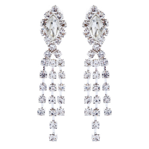 Bridal Wedding Jewelry Crystal Rhinestone Stunning Necklace Set J720 Silver