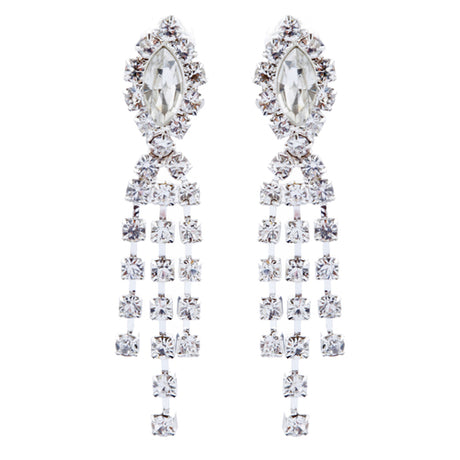 Bridal Wedding Jewelry Crystal Rhinestone Stunning Necklace Set J720 Silver