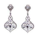 Bridal Wedding Jewelry Crystal Rhinestone Extraordinary Stylish Earrings Silver