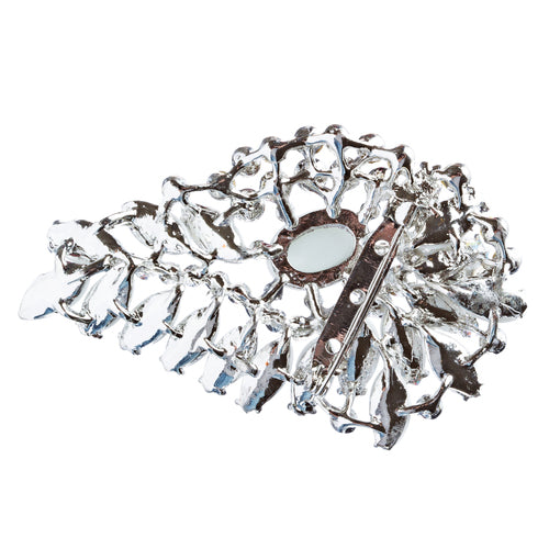 Bridal Wedding Jewelry Crystal Rhinestone Gorgeous Brooch Pin BH175 Silver