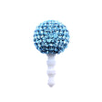 Earphone Dustproof Plug Stopper Phone Ear Cap Crystal Rhinestone Ball Aqua Blue