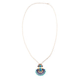 Unique Fashion Crystal Rhinestone Fan Charm Necklace And Earrings JN222 Green