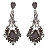 Bridal Wedding Jewelry Crystal Rhinestone Uniquely Crafted Earrings E726 Black