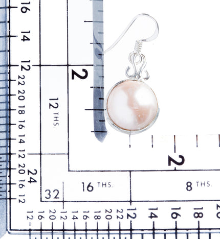 925 Sterling Silver Natural Gemstones Pearl Dangle Earrings FJSVE2116