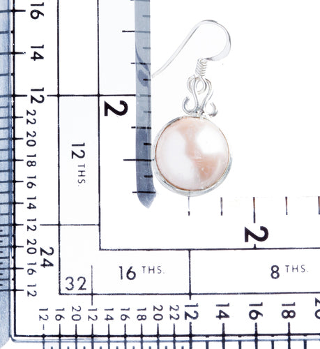 925 Sterling Silver Natural Gemstones Pearl Dangle Earrings FJSVE2116