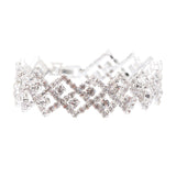 Bridal Wedding Jewelry Crystal Rhinestone Zig Zagged Dazzle Fashion Bracelet