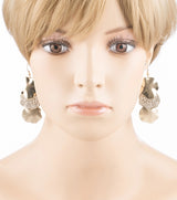 Natural Circle Trio Drop Crystal Fashion Earring Gold