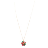 Christmas Jewelry Crystal Rhinestone Wreath Charm Pendant Necklace N83 Gold Red