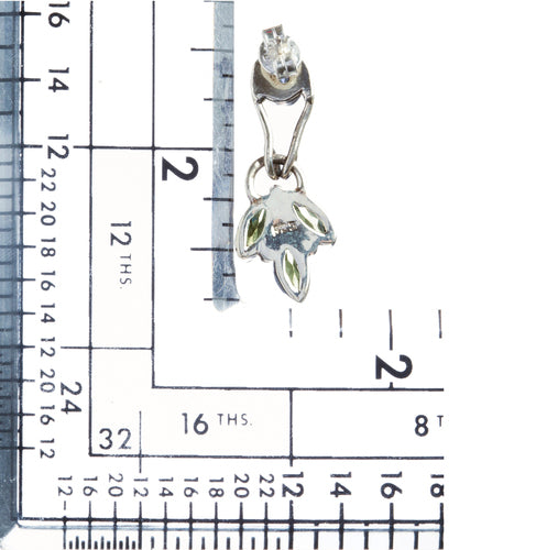 925 Sterling Silver Gemstones Natural Peridot Topaz Dangle Earrings FJSE2191