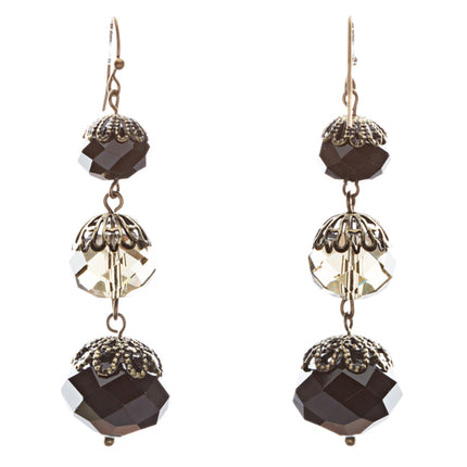 Modern Fashion Chic Cut Out Balls In Linear Arrangement Earrings E834 Black - Accessoriesforever