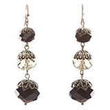 Modern Fashion Chic Cut Out Balls In Linear Arrangement Earrings E834 Black