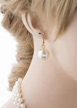 Bridal Wedding Jewelry Crystal Rhinestone Gorgeous Pearl Necklace J523 Gold