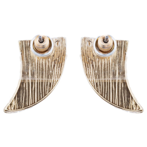 Fun Cute Adorable Horn Design Fashion Stud Style Earrings E987 Gold