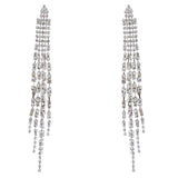 Bridal Wedding Jewelry Crystal Rhinestone Linear Drop Dangle Earrings E984 SV