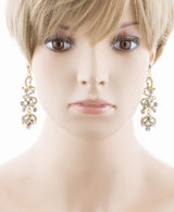 Bridal Wedding Jewelry Prom Classy Crystal Rhinestone Dangle Earrings E968 Gold
