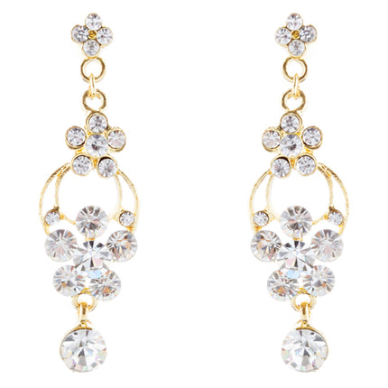 Bridal Wedding Jewelry Prom Beautiful Dressy Dangle Fashion Earrings E971 Gold - Accessoriesforever