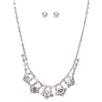 Bridal Wedding Jewelry Crystal Rhinestone Enticingly Elegant Necklace J579Silver