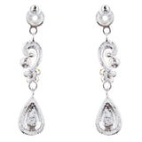 Bridal Wedding Jewelry Crystal Rhinestone Classic Teardrop Earrings E981 Silver