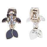 Adorable Crystal Accent Fish Tiny Stud Style Fashion Earrings E504 Gold Black