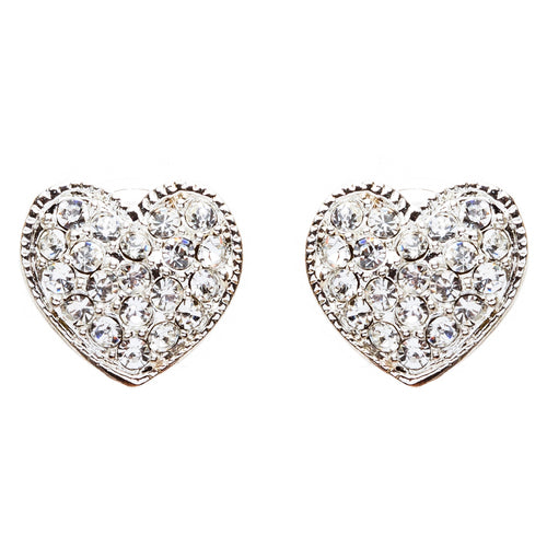 Beautiful Valentine's Crystal Rhinestone Fascinating Little Hearts Set J496 SLV - Accessoriesforever