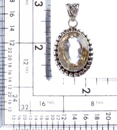 925 Sterling Silver Natural Gemstones Quartz Pendant FJSVP2039