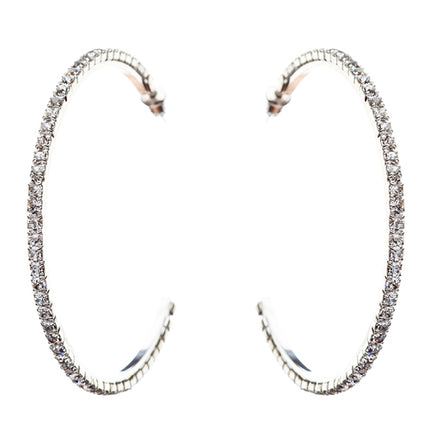 Exquisite Sparkle Crystal Rhinestone Hoop Design Fashion Earrings E689