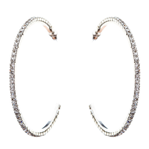 Exquisite Sparkle Crystal Rhinestone Hoop Design Fashion Earrings E689