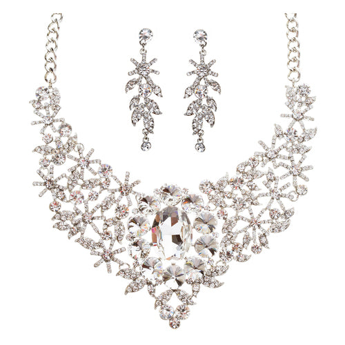 Bridal Wedding Jewelry Crystal Rhinestone Enthrallingly Beautiful Necklace J520C