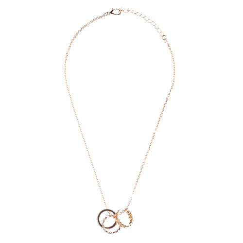 Fashion Chic Crystal Rhinestone Lovely Three Rings Design Necklace N72 Clear