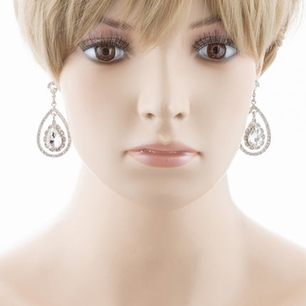 Bridal Wedding Jewelry Crystal Rhinestone Dazzle Elegant Dangle Drop Earrings SV - Accessoriesforever