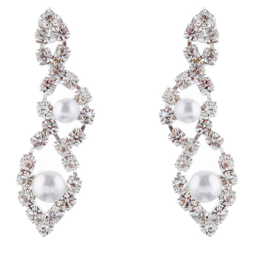 Bridal Wedding Jewelry Set Elegant Pearl & Rhinestone