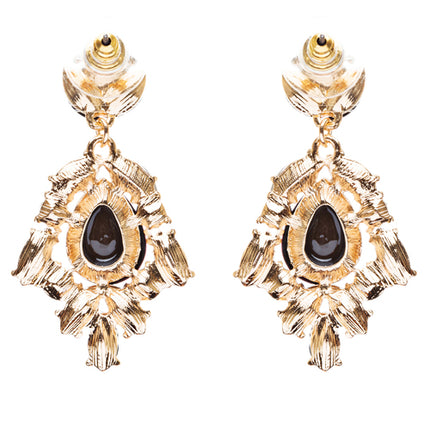 Modern Fashion Crystal Rhinestone Stylish Dangle Earrings E707 Black - Accessoriesforever