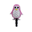 Earphone Dustproof Plug Stopper Phone Ear Cap Crystal Rhinestone Penguin Pink