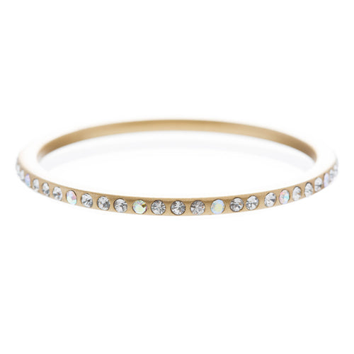 Fashion Sparkle Crystal Rhinestone Lucite Simple Liner Bangle Bracelet Gold