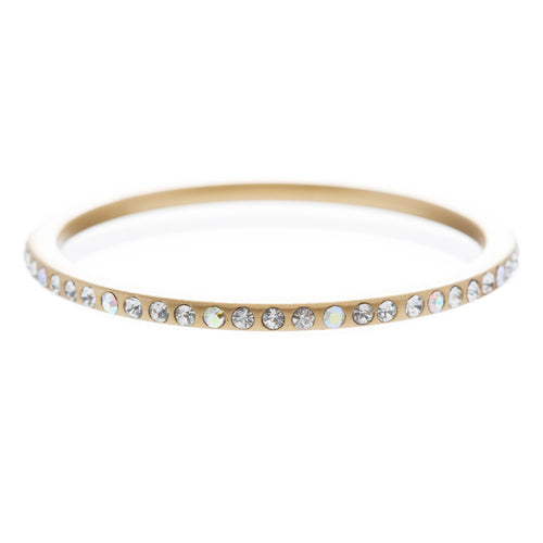 Fashion Sparkle Crystal Rhinestone Lucite Simple Liner Bangle Bracelet Gold