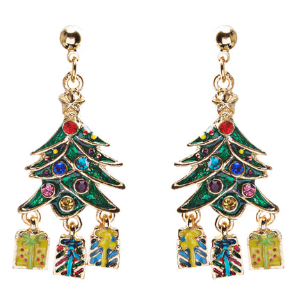 Christmas Jewelry Crystal Rhinestone Holiday Gift Present Tree Earrings E886 - Accessoriesforever