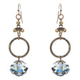 Contemporary Fashion Linear Open Circle Glass Beads Dangle Earrings E839 Blue